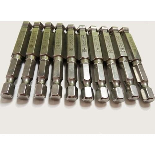 10 Pcs/set 1/4" 65mm H8 Ball Head Hex Screwdriver Bit S2 Magnetic Electric Drill Hexagonal Screwdriver Head Power Driver Tools