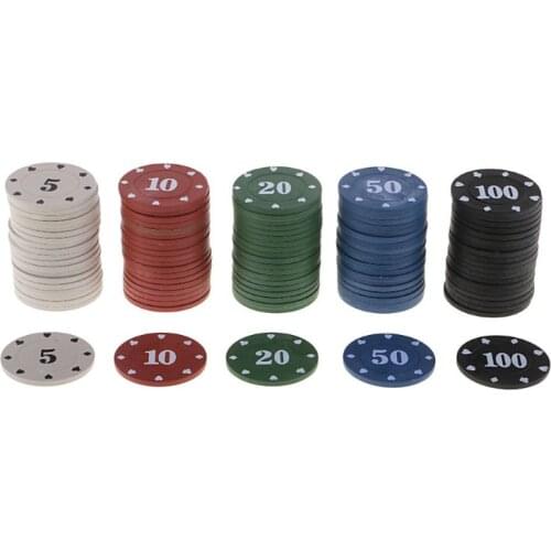 100pcs Round Plastic Chips Casino Poker Card Game Baccarat Counting Accessories U2JB