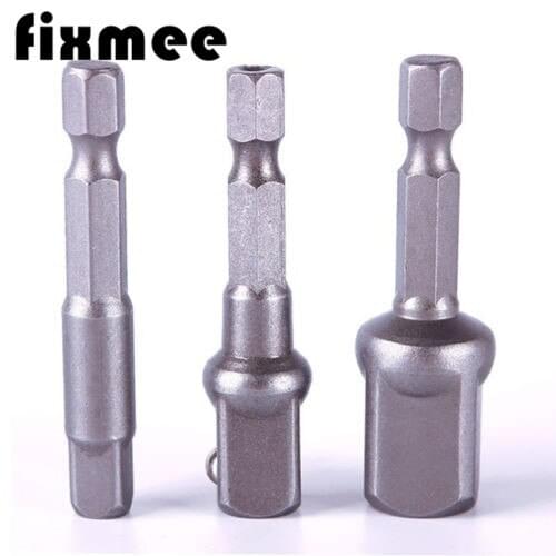 3pc/set Drill Nut Driver Power Extension Bit Set Socket Adapter 1/4" 3/8" 1/2" Impact Grade Hex Shank Adapter for Drills