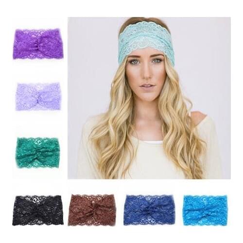 300pcs/lot 2015 new coming wide lace headband Cross lace hair band