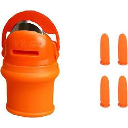 5Pcs/set Kitchen Tools Blade Protective Fingertip With 4 Finger Cap Cover Protection, Vegetable Fruit Finger Sleeve Thumb Cutter