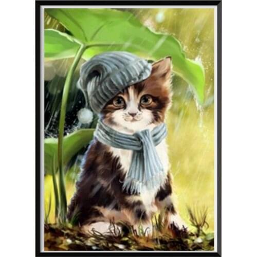 5D diamond painting full diamond kitten round diamond mosaic pattern home decoration DIY handmade