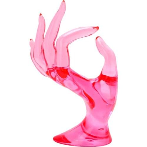97QE Mannequin Ok Hand Finger Glove Ring Bracelet Bangle Jewelry Display Stand Holder