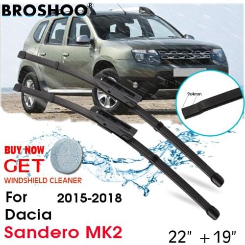 Car Wiper Blade Front Window Windscreen Windshield Wipers Blades Auto Accessories For Dacia Sandero MK2 22"+19" 2015-2018