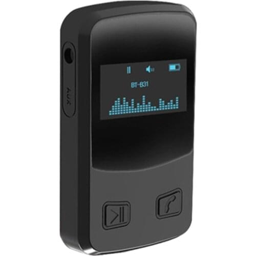 B31 OLED Wireless Bluetooth 5.0 Audio Transmitter Music Receiver 3.5mm Aux for Car/Home Stereo