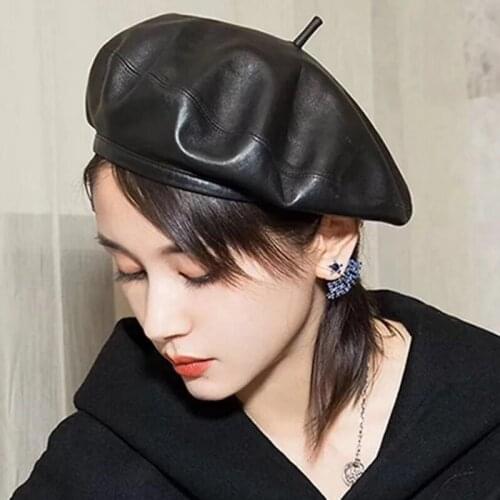 2019 Fashion Women\s Man Berets Pumpkin Beret Painter PU Hat Solid Color Outdoor Ladies Femme Hat Sombrero Mujer