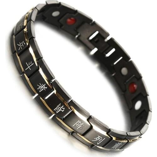 Stainless steel buddhism style bracelets for mens magnetic germanium Healthy Bracelet