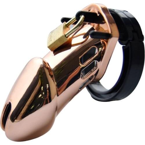 CB6000 Gold plastic cock cage chastity belt lock sex toys for men dick cbt bdsm penis cage male chastity device adult sextoy