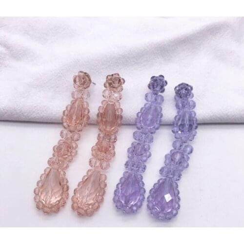 Big Size Earrings Long Statement Beads Braided European Styles Wedding Jewelry