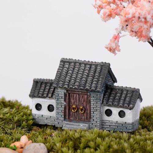 House Historic Building Mini Craft Miniature Fairy Garden Home Decoration Houses Micro Landscaping Decor DIY Accessories