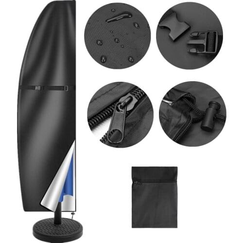 205-280CM Umbrella Rain Covers Waterproof Protective Sunshade Gear with Zipper for Garden Outdoor Patio Cantilever Parasol Case