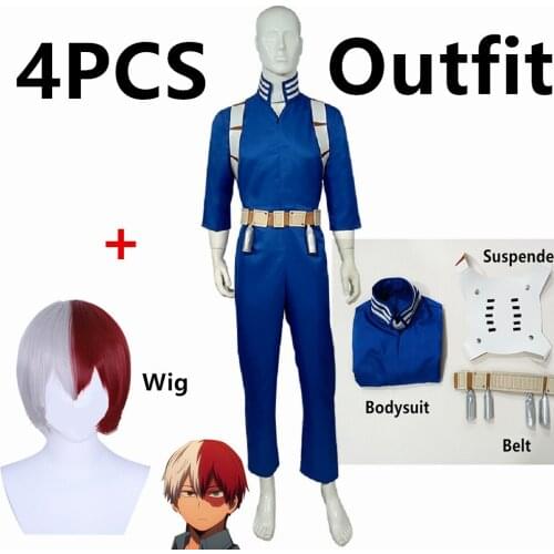 2021 Hot Anime My Hero Academia Boku no Hero Academia Todoroki Shoto Cosplay Costume Top Pants Belt Halloween