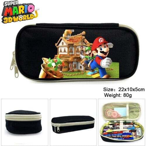 Game Super Mario Canvas Pencil Case Student Cute Large Capacity Penbag Boys Girls School Pen Case Pen Bag Pencil Box Stationery