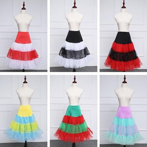 HONGFUYU Womens Lolita Wedding Petticoat Candy Color Boneless Ballet Dance Tutu Party Skirts