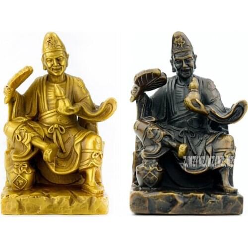 Ji Gong Monk Buddha Hold Gourd Copper Statues Ornament Temple House Lucky Safety Remove Disease Office Feng Shui Home Decoration