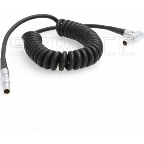 0B 2 Pin Right Angle Male to 0B 2 Pin Male Coiled Power Cable for ARRI Alexa Camera 2 pin 12V to Teradek Bond Bolt Cube