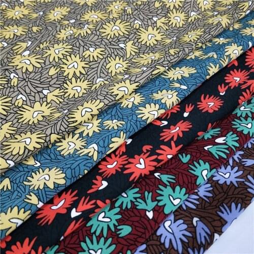 Qualified Dress DIY Fabric Floral Print Autumn Style Dropping Chiffon Skirt Shirt Sewing Clothing