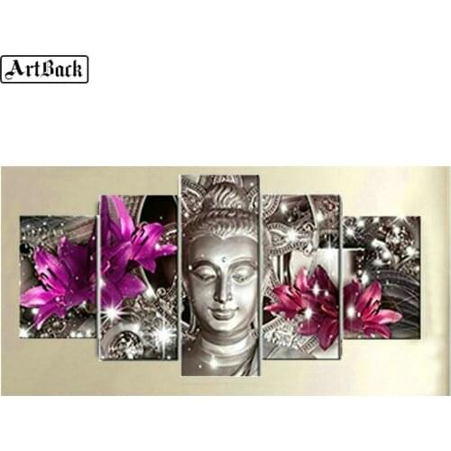 Five spell diamond painting Buddha flower diy 5d full square & round religious diamond mosaic crafts embroidery