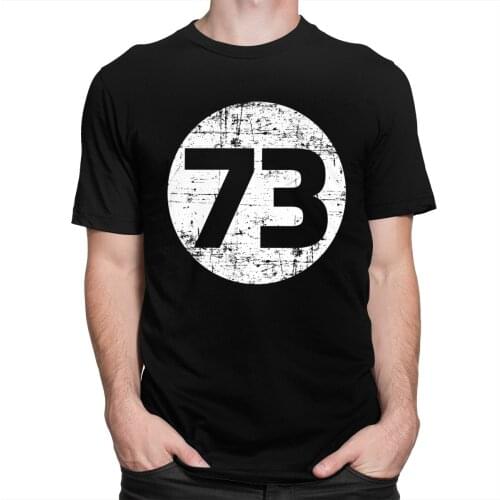 Vintage The Big Bang Theory 73 T Shirt Men Short Sleeved 100% Cotton T-shirt Sheldon Cooper Geek Tshirt TBBT TV Tee Tops Merch