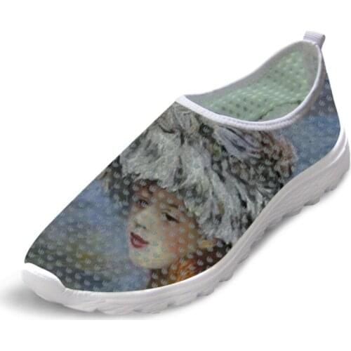 Male Causal Flats Shoes Fashionable Painting Art Print Light Weight Men Summer Sneakers Breathable Mesh Shoes