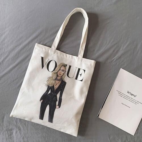 New Sexy Fashion Brand Blonde Girl Printing VOGUE Shoulder Canvas Bags Beautiful Harajuku Street Handbag Wallet Women Bag