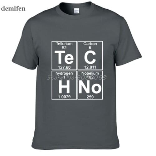 New Funny Graphic T Shirts Mens Te C H No Techno Pop Music Short Sleeved Tees Shirt Cotton O-Neck Mens Hip Hop Top Tees