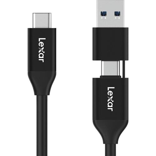Lexar Original USB3.2 Gen2 High Speed 2 in 1 Fast Recharge Cable SSD Type C Double Interface Cable USB-C USB-A 10Gbps 2000Mb/s