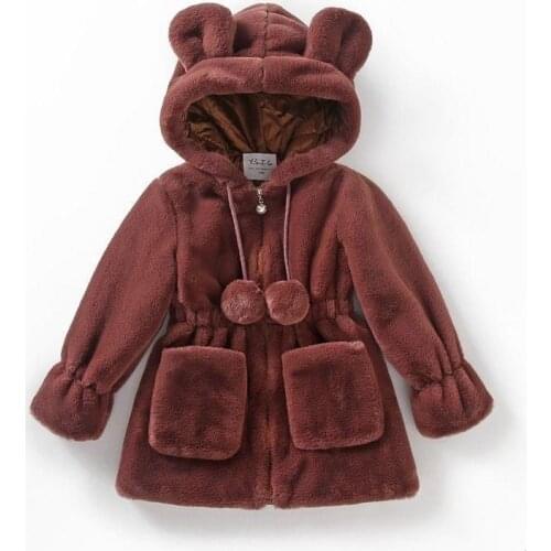 Girls' new coats, western childrens autumn winter clothes, quilted childrens thickened warmth, Korean wool sweater tide