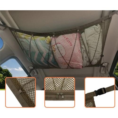 Portable Car Ceiling Storage Net Cargo Net Bag Roof Luggage Inner Net For Car Trunk Storage Bag Sundries Storage Organizer