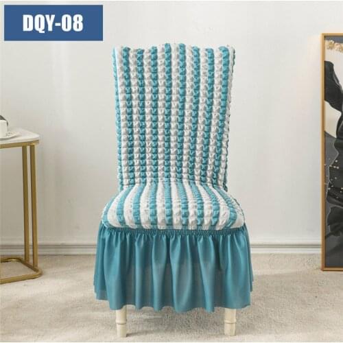 Bubble Plaid With Skirt Dining Chair Cover Elastic Slipcover Stretch Chair Cover for Kitchen Dining Wedding Party Seat Cover