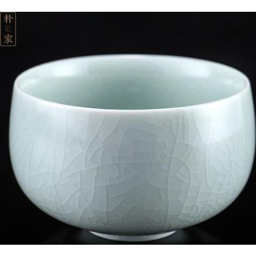 Ru kiln tea cup ceramic Kung Fu tea cup tea cup Master Cup single cup Ru Zhou Ru porcelain open piece individual cup