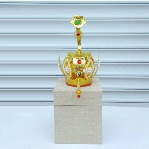 Taoism priest gao Gong cap mixed towel copper lotus crown Taoist hat articles