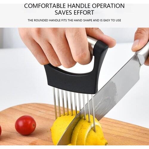 Potato Slicer Creative Onion Slicer Stainless Steel Loose Meat Needle Tomato Potato Vegetables Fruit Cutter Safe Aid Tool Kitc
