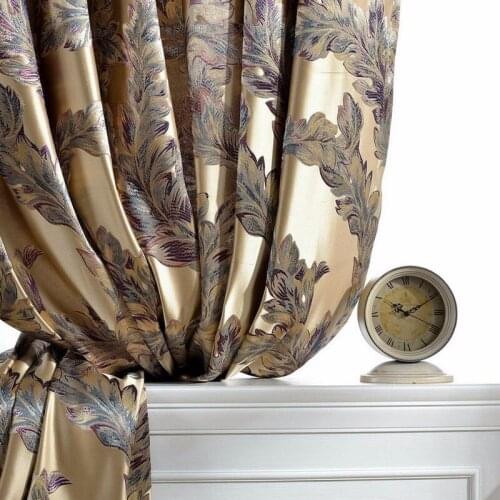 AS Modern light luxury high-end luxury peacock feather jacquard home decoration Included Curtains for Living dining room bedroom