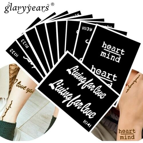 10 Pieces/Set Henna Tattoo Stencil Word Pattern Paste Drawing Lady Body Art Tattoo Stencil Sexy Product Waterproof 2019 HN#44