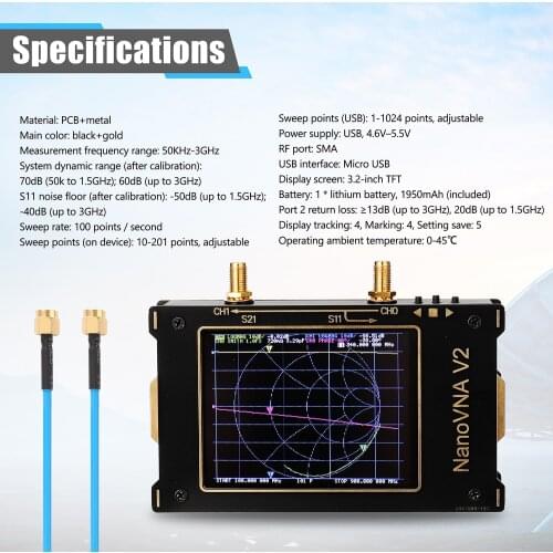 3G Vector Network Analyzer S-A-A-2 NanoVNA V2 Digital Nano VNA Tester MF HF VHF UHF USB Logic Antenna Analyzer Standing Wave