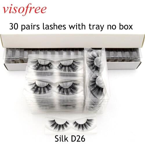 Visofree 30 Pairs/lot mink eyelashes Wholesale Lashes false eyelashes faux mink lashes eyelash extension bulk lashes Silk-D26