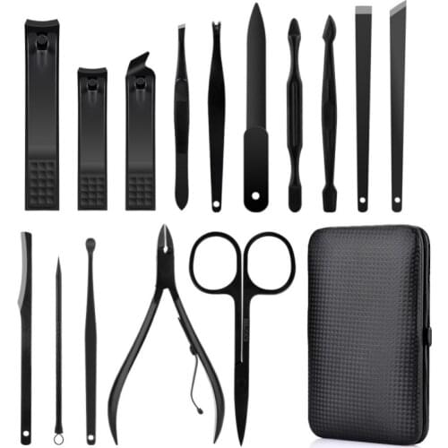 15 In 1 High-end Manicure Set Nail Trimmer Eyebrow Trimmer Acne Needle Beauty Gadget Stainless Steel Professional Manicure Set