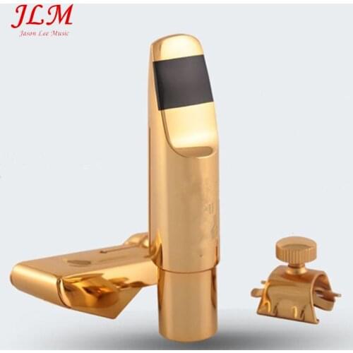 High-end New Gold-plated 24K Metal saxophone mouthpiece For alto / tenor / Soprano sax 5--9 number Professional mouthpiece