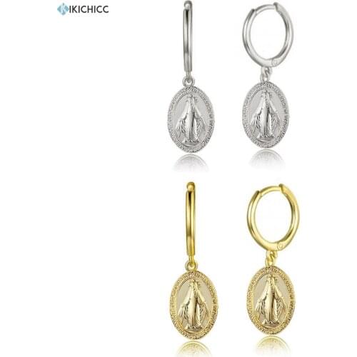 Kikichicc 925 Sterling Silver Gold Oval Godness Drop Hoops Crystal Women Luxury Round Circle Loops Women Statement Jewelry