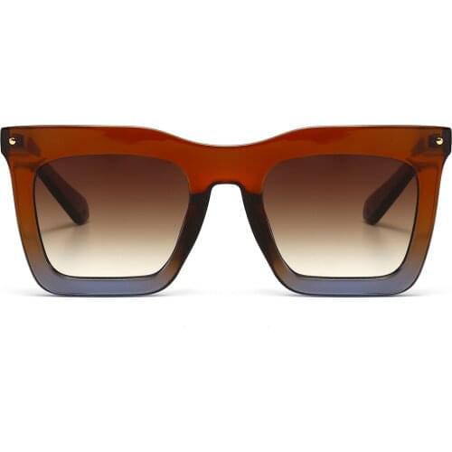Ladies retro sunglasses women brown square sun glasses female accessories uv400 2021 hot-selling