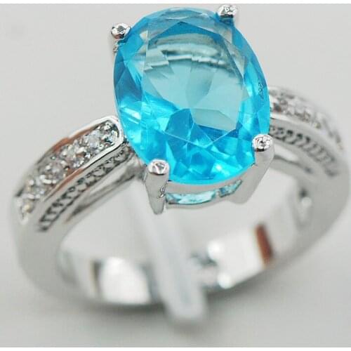 Crystal Zircon Fashion Women 925 Sterling Silver Ring F847 Size 5 6 7 8 9