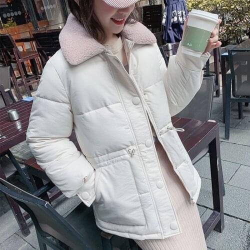 Winter new female Korean student plus size jacket coat women collar lapel jacket padded