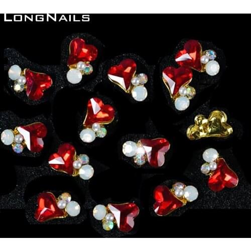100pc/lot Nail Crystal Jewelry Rhinestone Decoration 24 Style (4096-4119) Red Jewelry Strass Stone Nail Tip Accessory 3D Jewelry