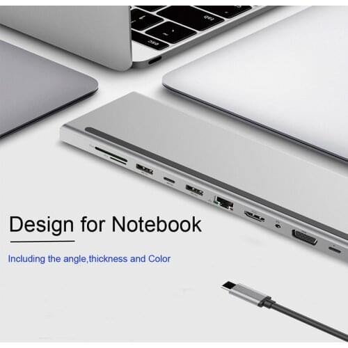 11 In 1 USB Type C HUB to 3.0 USB HDMI RJ45 VGA USB PD SD TF Card Reader HUB for MacBook Samsung USB Splitter Type C USB-C HUB