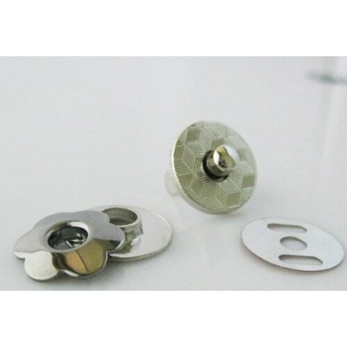17MM 5/8" Silver 20 Set flower shape Magnetic snaps purse closures for Bag Book scrapbooking botoes Decoration and Special tool