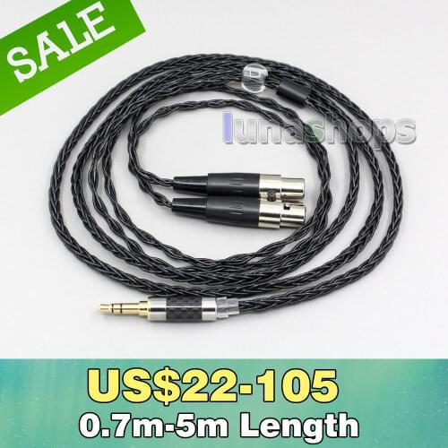 2.5mm 3.5mm XLR Balanced 8 Core OCC Silver Mixed Headphone Cable For Audeze LCD3 LCD-3 LCD-2 LCD-X LCD-XC 4z MX4 GX LN006444