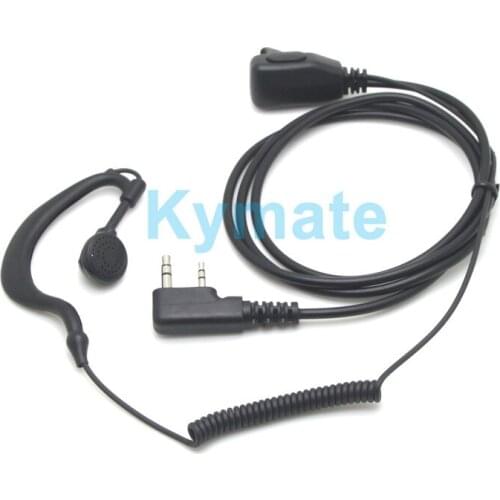 2 PIN Earpiece Headset PTT with Microphone Walkie Talkie Ear Hook Interphone Earphone Earpiece for BAOFENG UV5R for KENWOOD