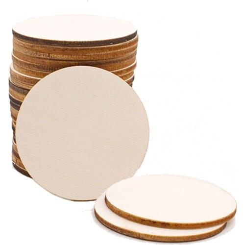 25PCS Wood Rounds Slices DIY Wood Craft Round Ornaments DIY Craft Wood Piece for Art Crafts Project Home Decorations