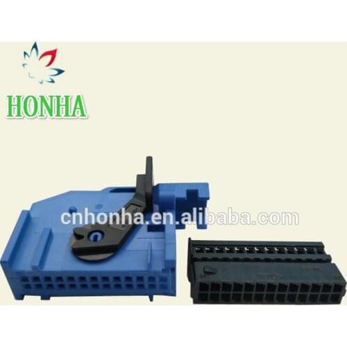 26 way 185879-2 female blue electrical waterproof wiring harness cable auto connector with clamp 185875-1 for AMP